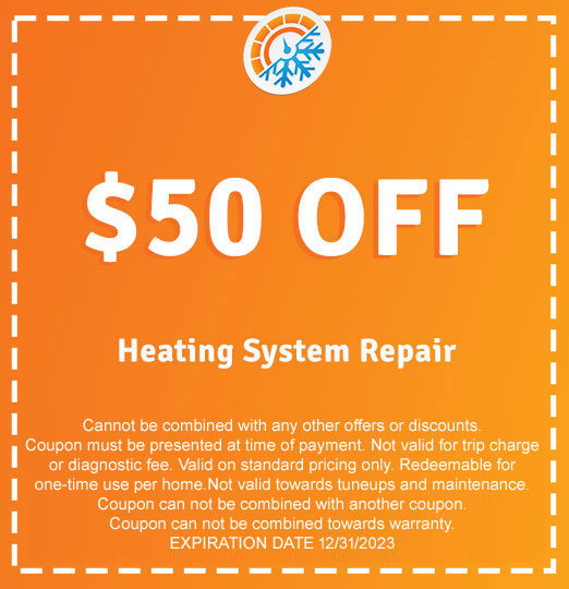 $50 off heating system repair discount